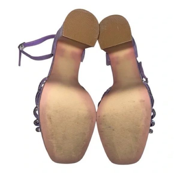 Vivianly Women's Rhinestone Platform Chunky Heels Sz 8 - Picture 8 of 10